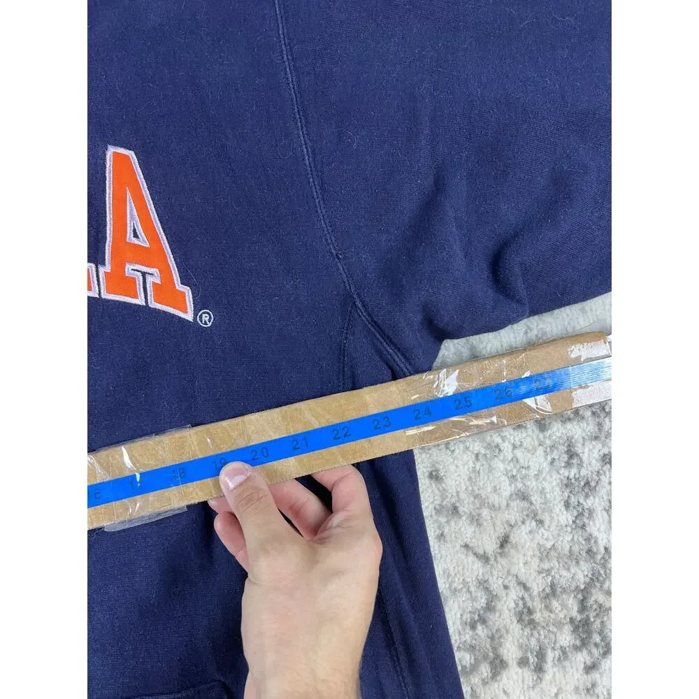 Vintage Steve & Barry's Spellout Hoodie Mens XL Blue Virginia Sports Sweatshirt